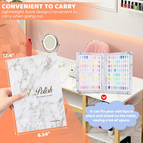 Restynic color chart helps clients envision shades on nails during consultation.