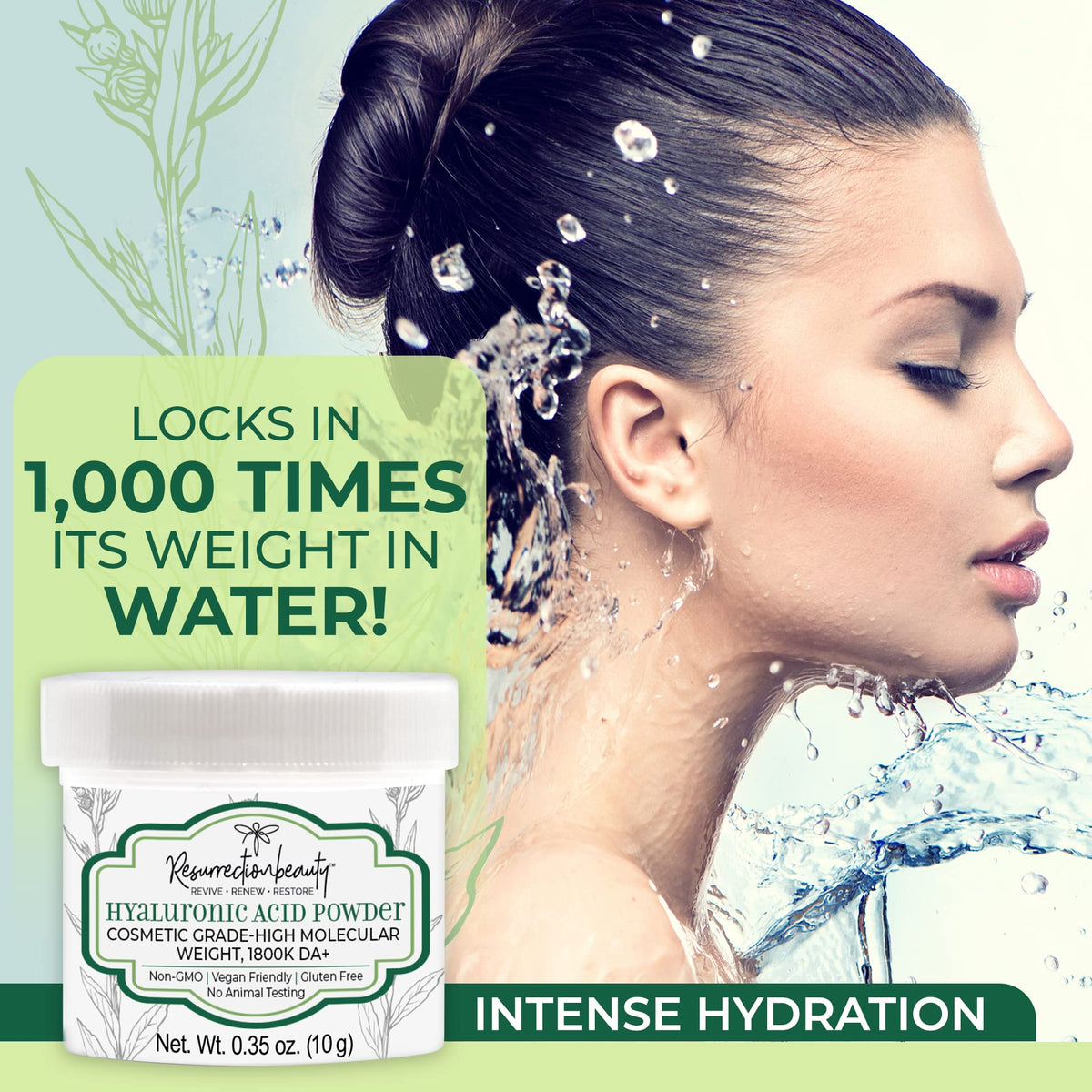 RESURRECTIONbeauty hyaluronic acid gel application on skin