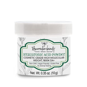 RESURRECTIONbeauty pure hyaluronic acid powder jar for hydration-boosting DIY serums