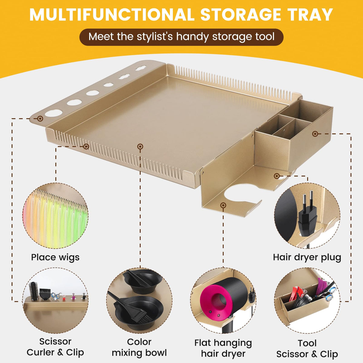 Retain Time adjustable-height salon tray from 26 to 43 inches for flexible workstation setup
