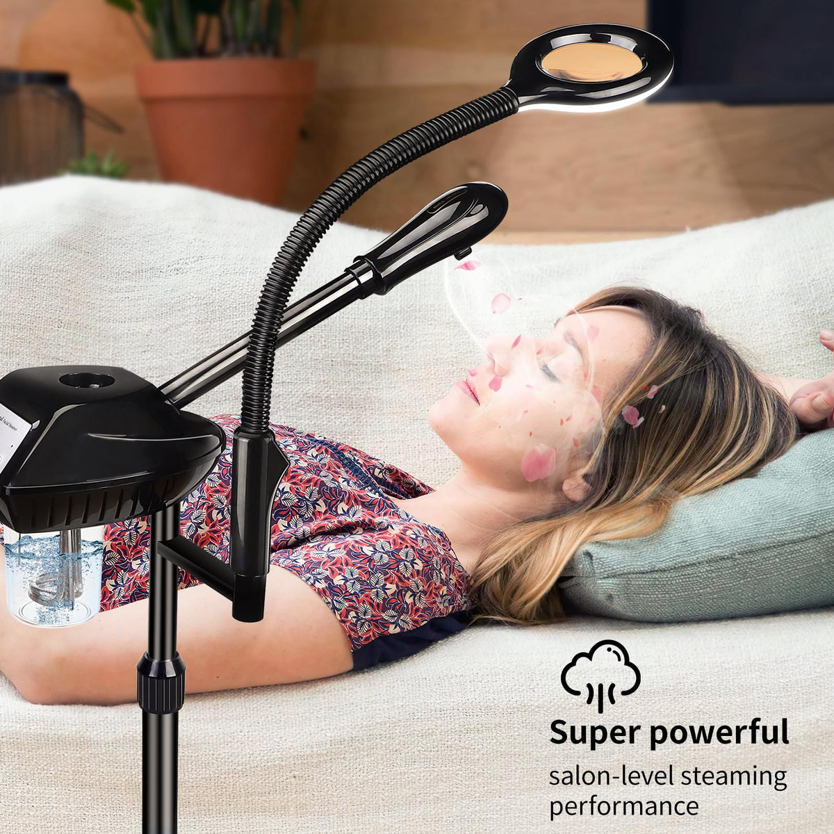 Retain Time steamer operates quietly for discreet home or salon use.