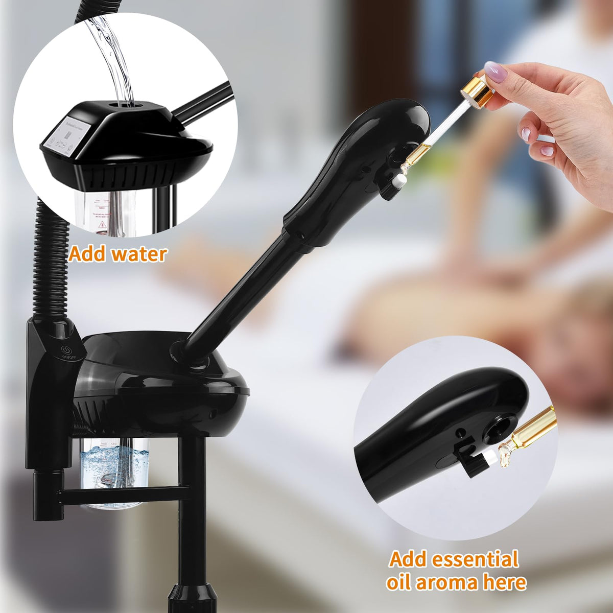 Wheeled design lets you move the Retain Time steamer easily.