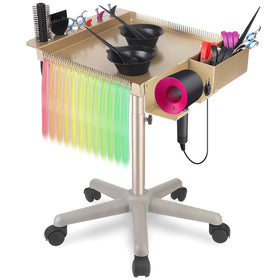 Retain Time salon tray on wheels ideal for organizing combs, dryers, and styling tools