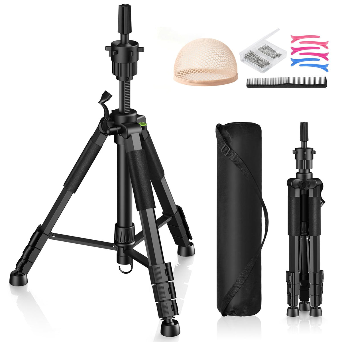 Retbtnm mannequin head stand with 54-inch reach for salon use
