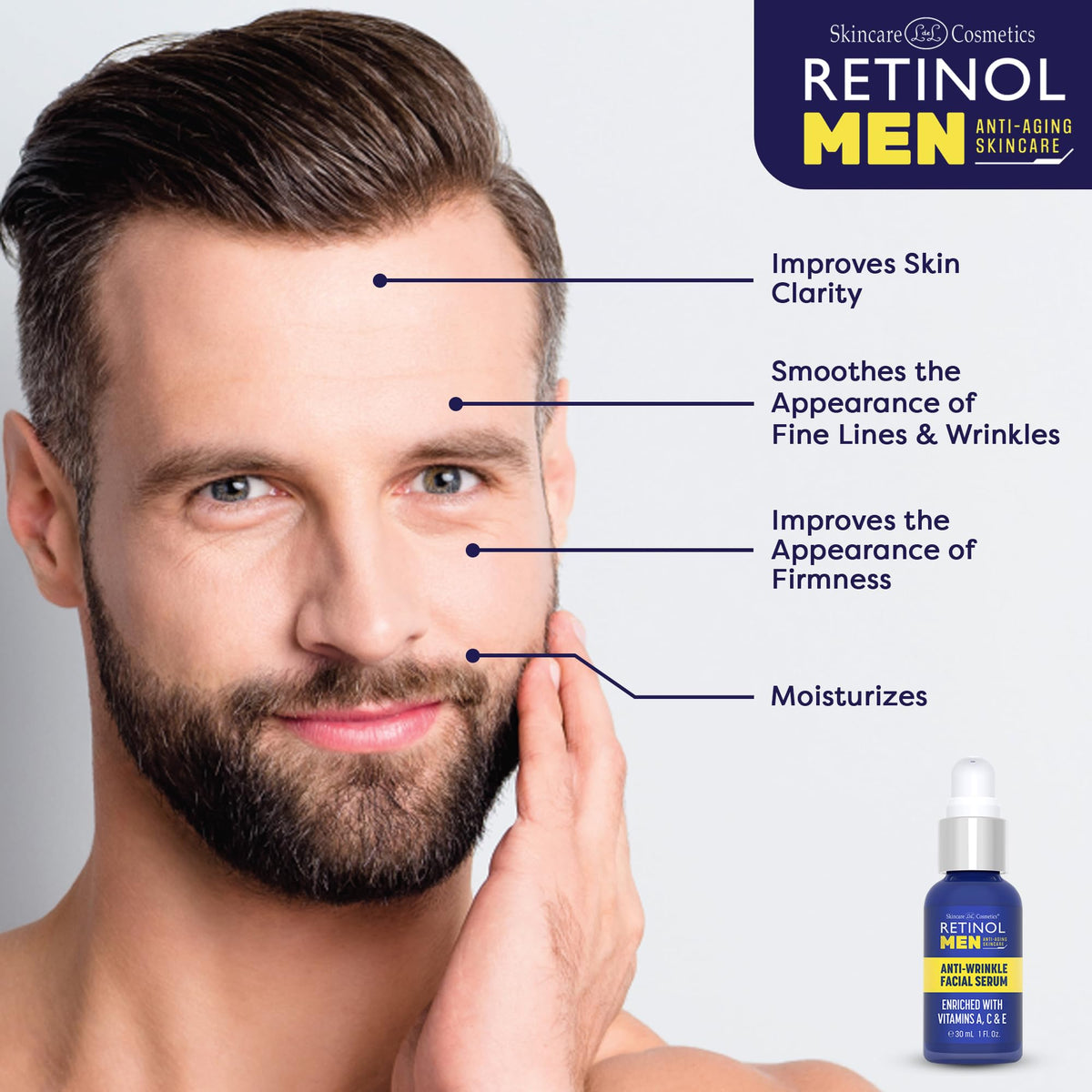 Retinol Anti-Wrinkle Serum on neck application demonstrates firming potential.