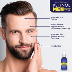 Retinol Anti-Wrinkle Serum on neck application demonstrates firming potential.
