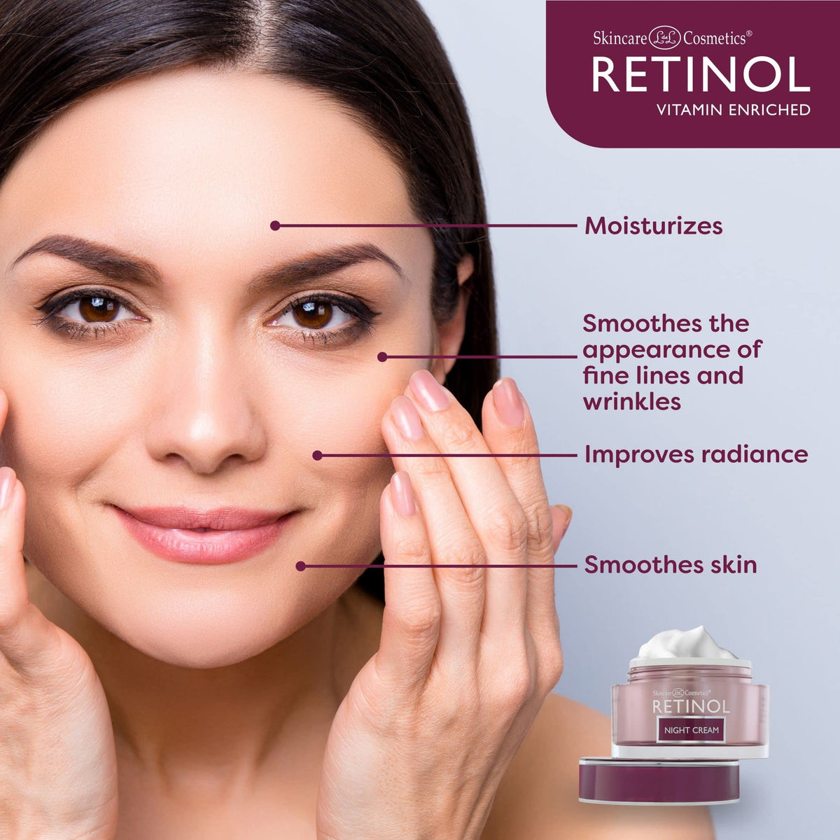 Retinol LIVAURA night cream packaging highlights premium USA-made formula.