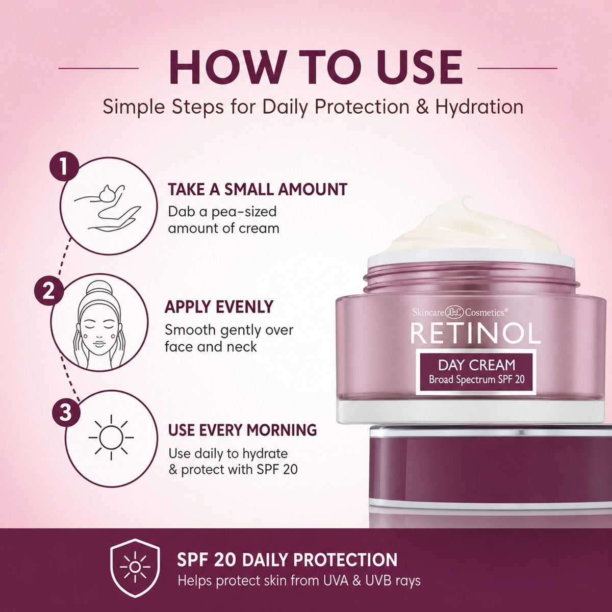 Retinol LIVAURA vitamin-enriched formula supports skin vitality and radiant texture.