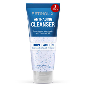 RETINOL-X anti-aging cleanser 4oz tube front view for daily cleansing