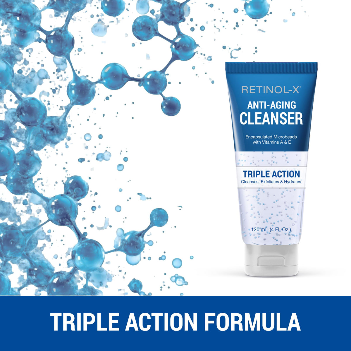 RETINOL-X anti-aging cleanser 2-pack top view emphasizes value and convenience