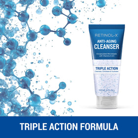 RETINOL-X anti-aging cleanser 2-pack top view emphasizes value and convenience