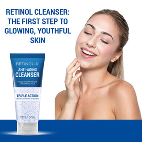 RETINOL-X anti-aging cleanser routine setup for daily use
