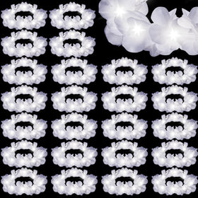 Retrowavy LED flower crown wreath glows white for weddings and festive photo moments.