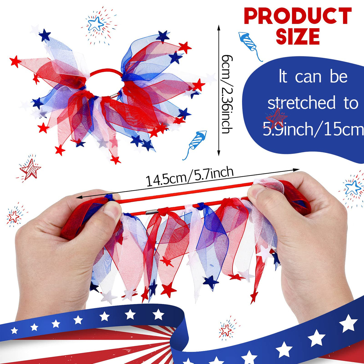 Retrowavy satin scrunchie with star accents for cute everyday looks