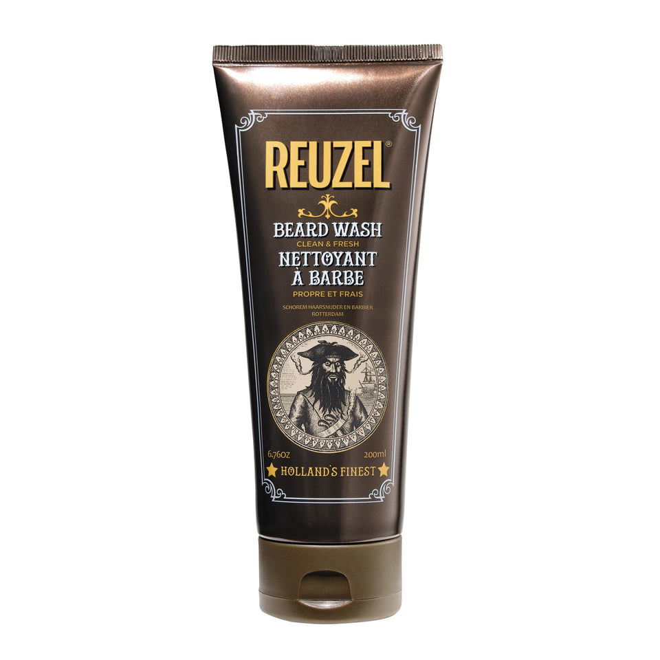 REUZEL Clean & Fresh Beard Wash bottle on display, promoting refreshed, clean beard care.