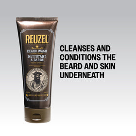 Pump-dispense design of REUZEL beard wash enables easy, controlled application.