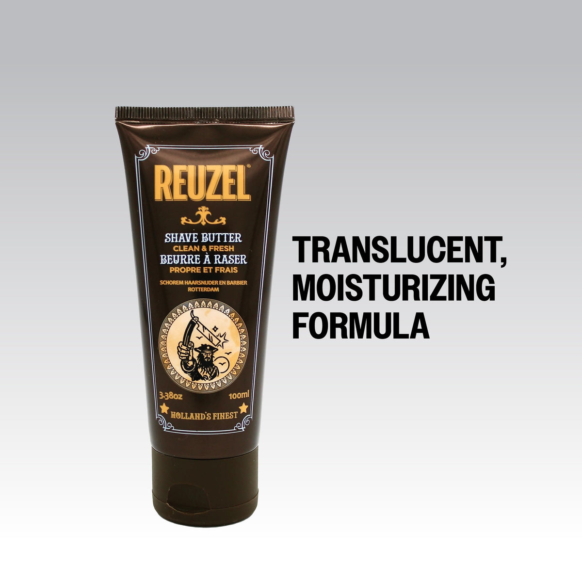 REUZEL Clean & Fresh Shave Butter fragrance image with orange peel, eucalyptus and mint notes.