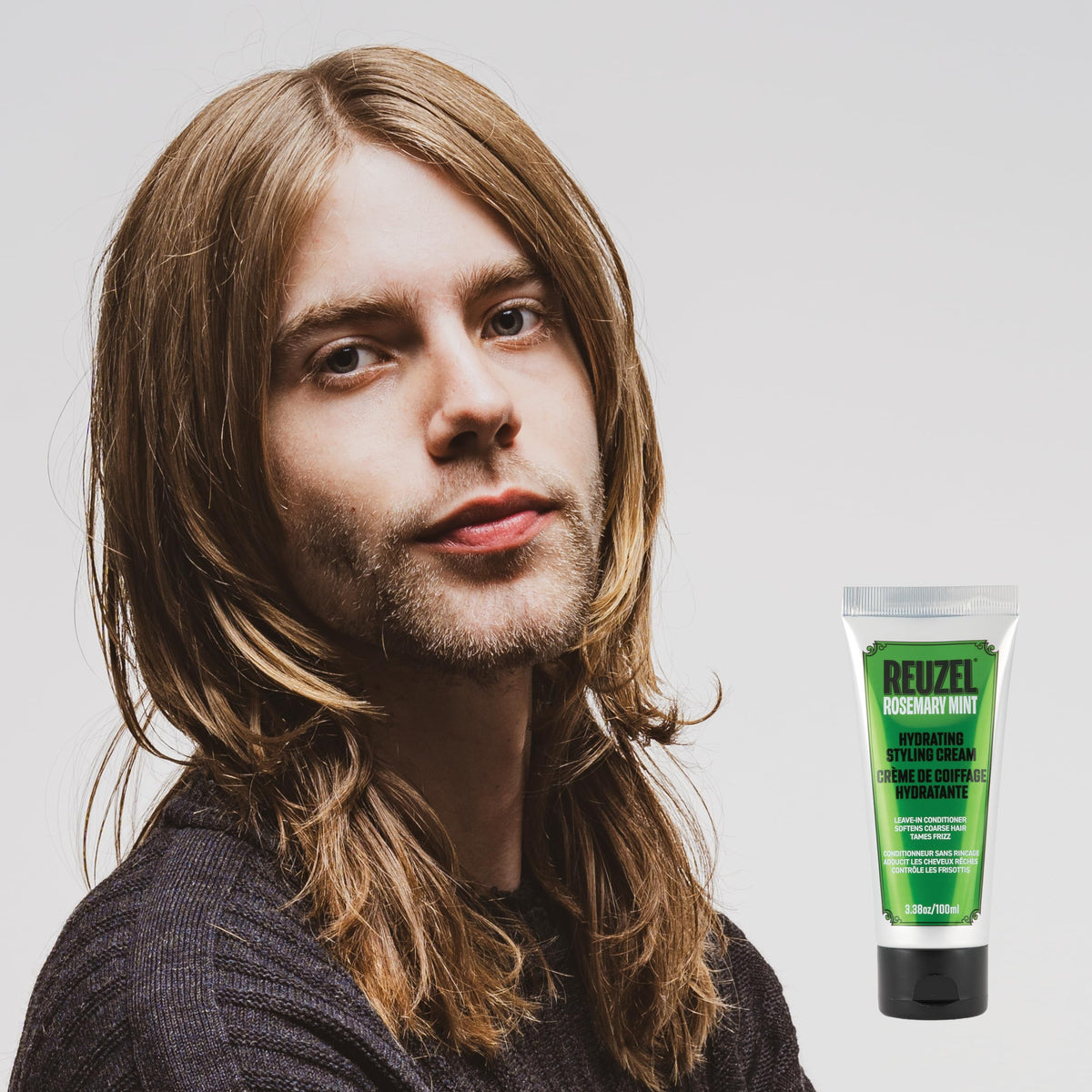 REUZEL Hydrating Style Cream finish on hair reveals soft-touch feel