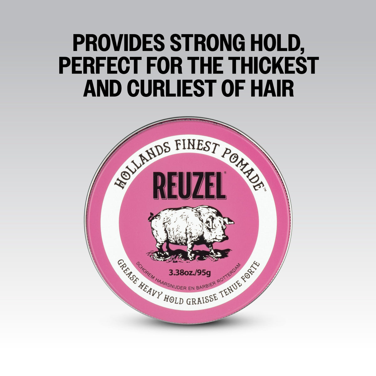 Medium shine look from REUZEL Pink Grease on a styled hairstyle