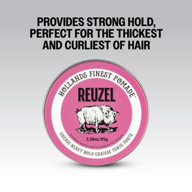 Medium shine look from REUZEL Pink Grease on a styled hairstyle