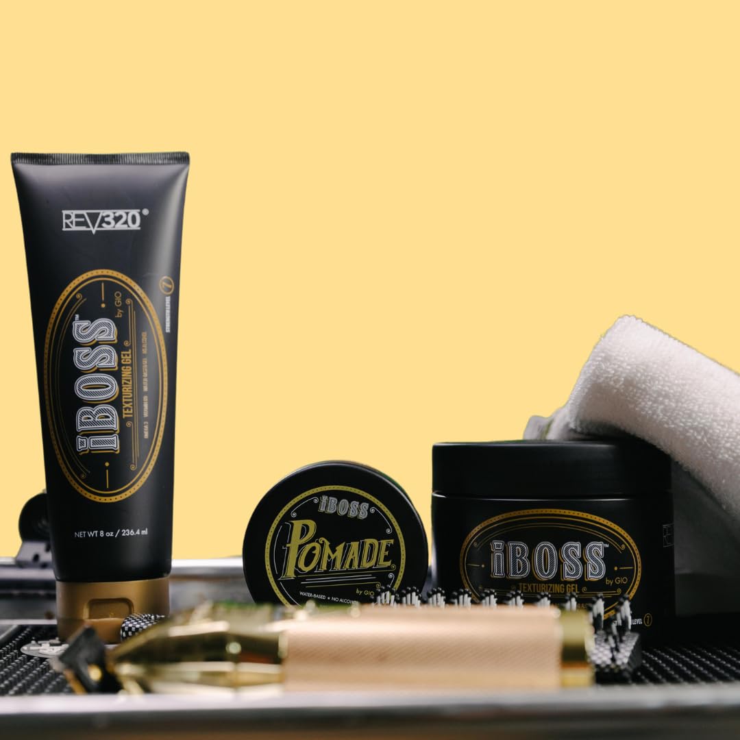 Rev320 iBOSS natural extracts card highlighting argan oil and sage for hair care