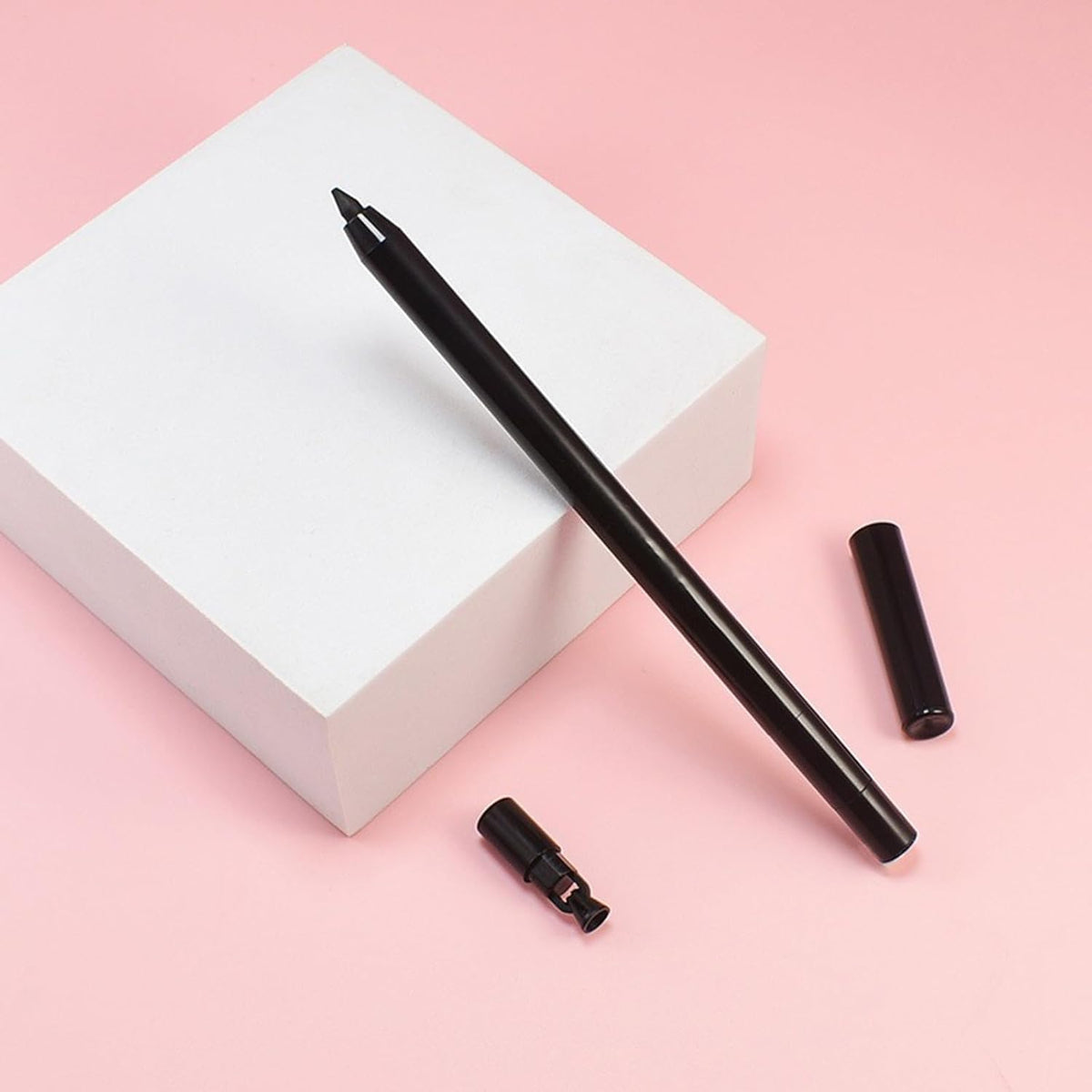 Close-up swatch of Revant Beauty eyeliner shows smooth pigment and easy blend.