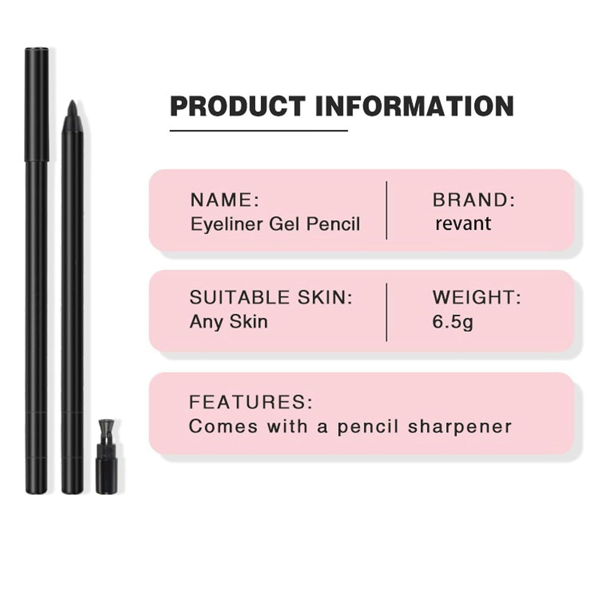 Revant Beauty eyeliner applied along the lash line to brighten eyes.