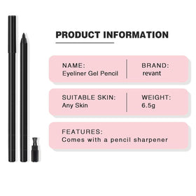 Revant Beauty eyeliner applied along the lash line to brighten eyes.