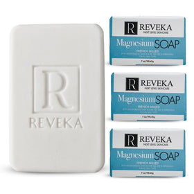 Reveka Skincare magnesium soap face bar cleanses with creamy hydration