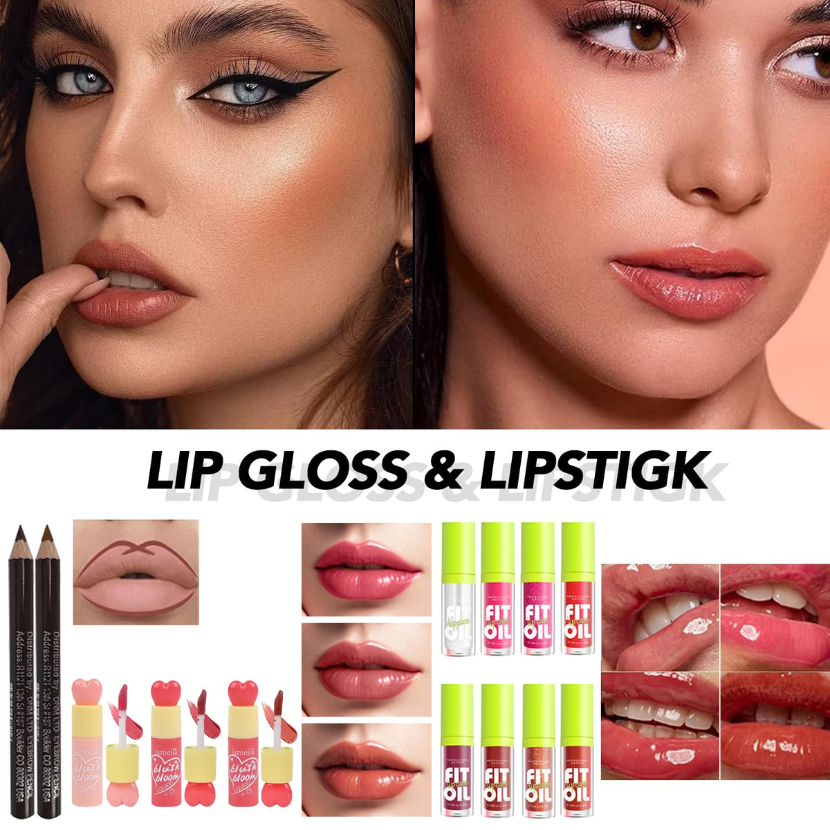 Revenext brow soap, eyeliner, and mascara define eyes with lasting wear.