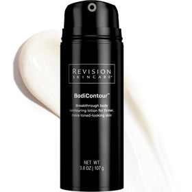 Revision Skincare BodiContour bottle pour shows quick-absorbing formula for smoother, toned skin.