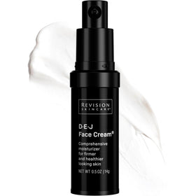 Revision Skincare D·E·J Face Cream jar close-up shows antioxidant-rich formula for hydration.