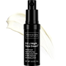 Revision Skincare D-E-J Night Face Cream jar close-up with rich texture for overnight care