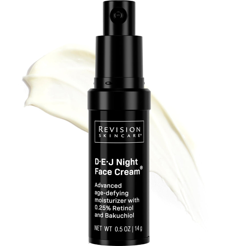 Revision Skincare D-E-J Night Face Cream jar close-up with rich texture for overnight care