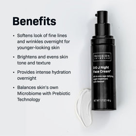Revision Skincare D·E·J Night Cream jar texture showing creamy consistency for overnight renewal
