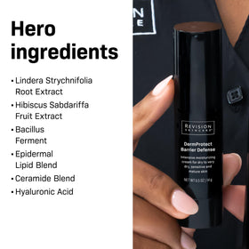 Revision Skincare DermProtect application scene suggests soothing routine for sensitive skin