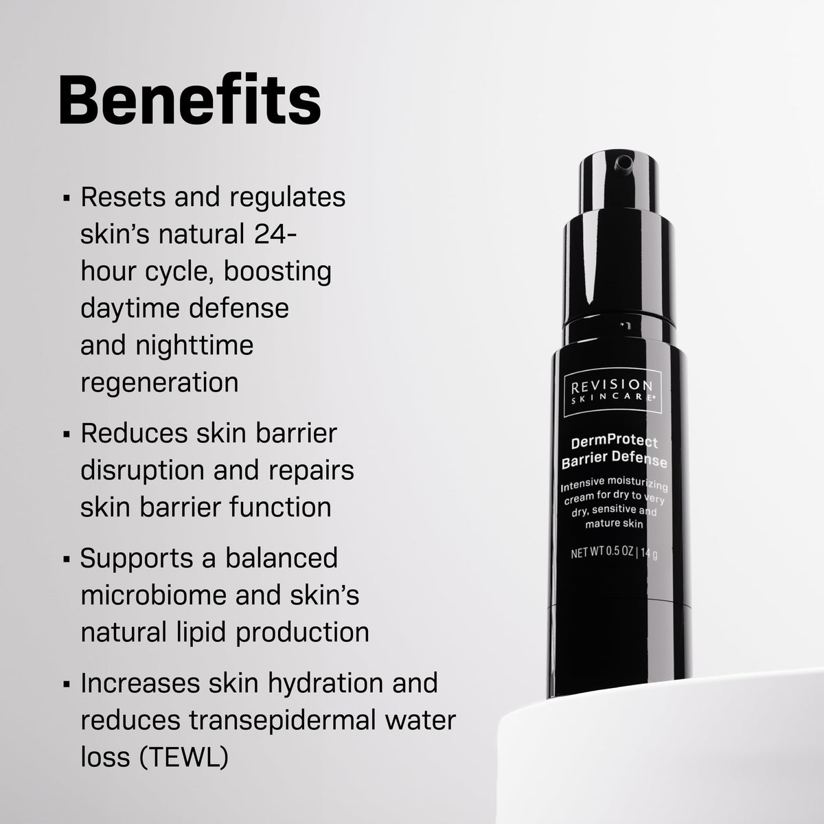 Revision Skincare DermProtect bottle with pump demonstrates easy daytime application
