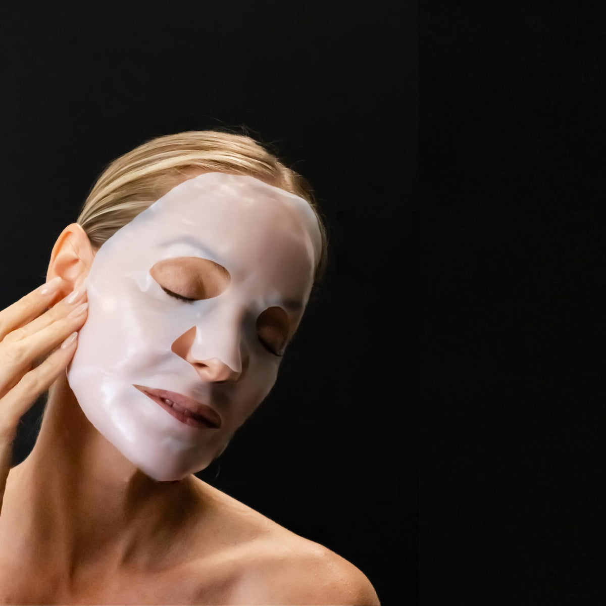Close-up of Revision Skincare Biocellulose mask fiber network for even hydration