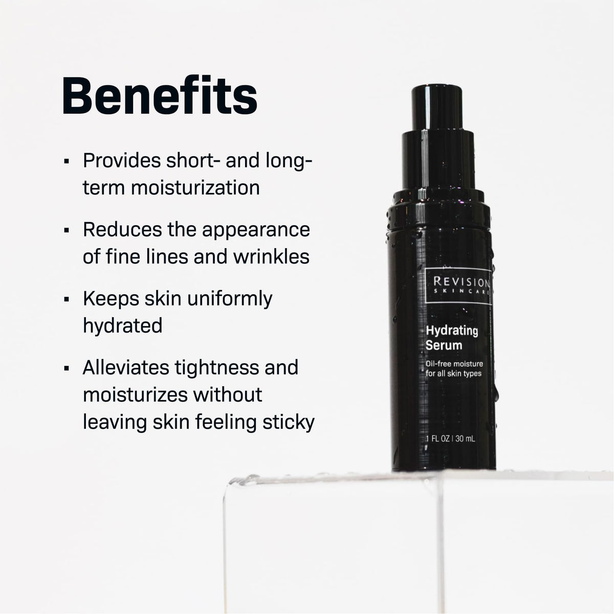 Revision Skincare Hydrating Serum dispense pump for quick application