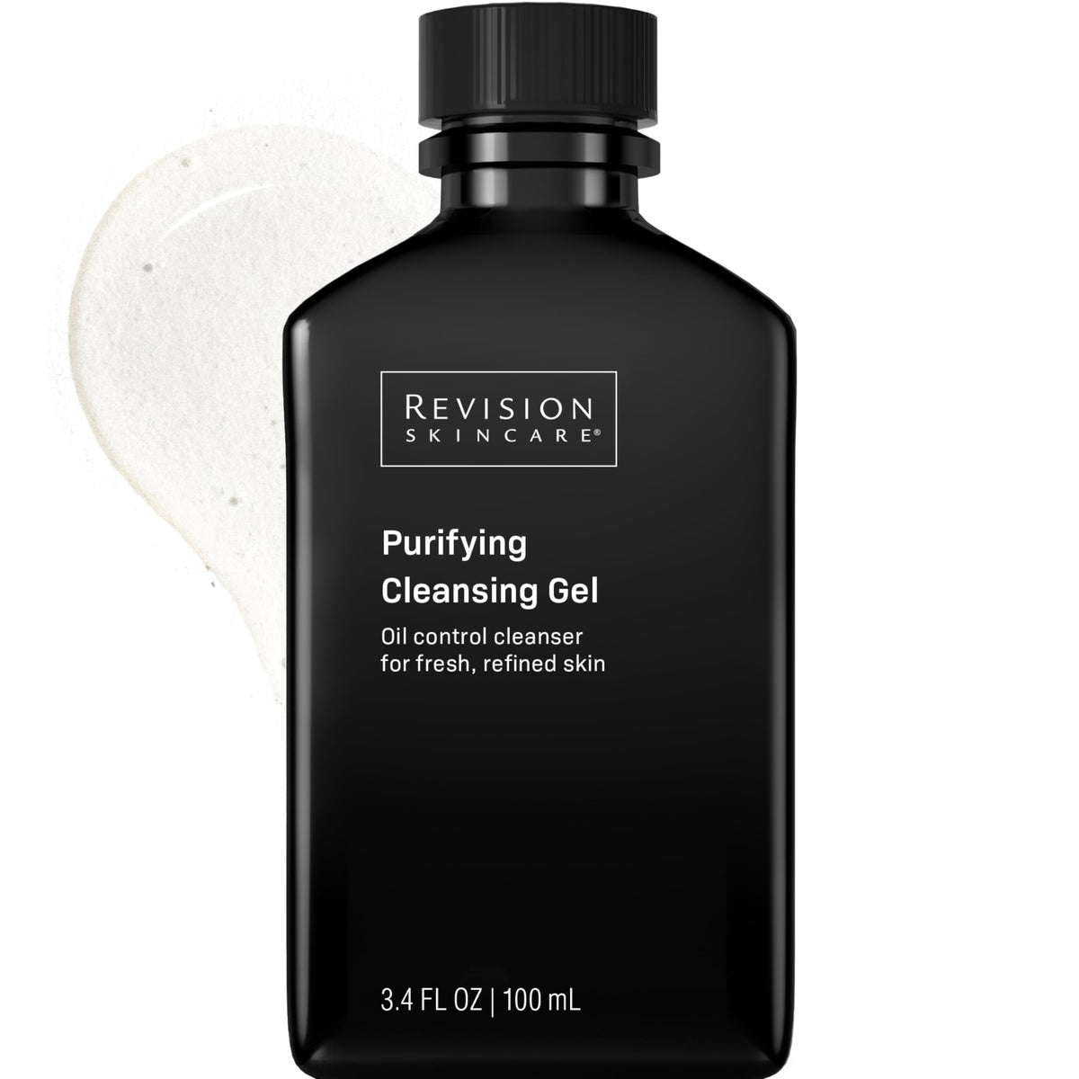 Revision Skincare Purifying Cleansing Gel bottle closeup showing oil-control formula for daily use