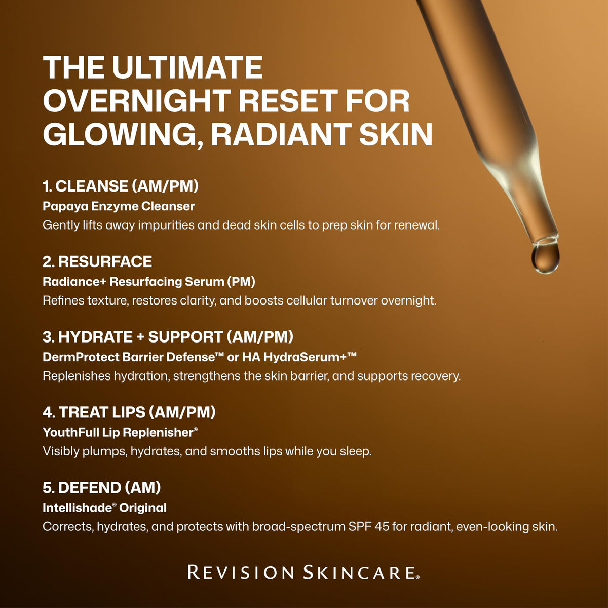Revision Skincare Radiance+ glow by morning on a fresh, vibrant complexion