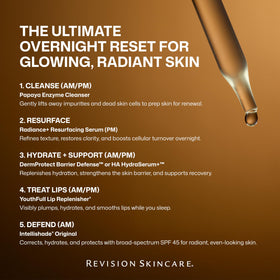 Revision Skincare Radiance+ glow by morning on a fresh, vibrant complexion