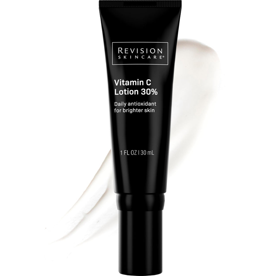 Revision Skincare Vitamin C Lotion 30% brightening bottle image, hydrating skin.