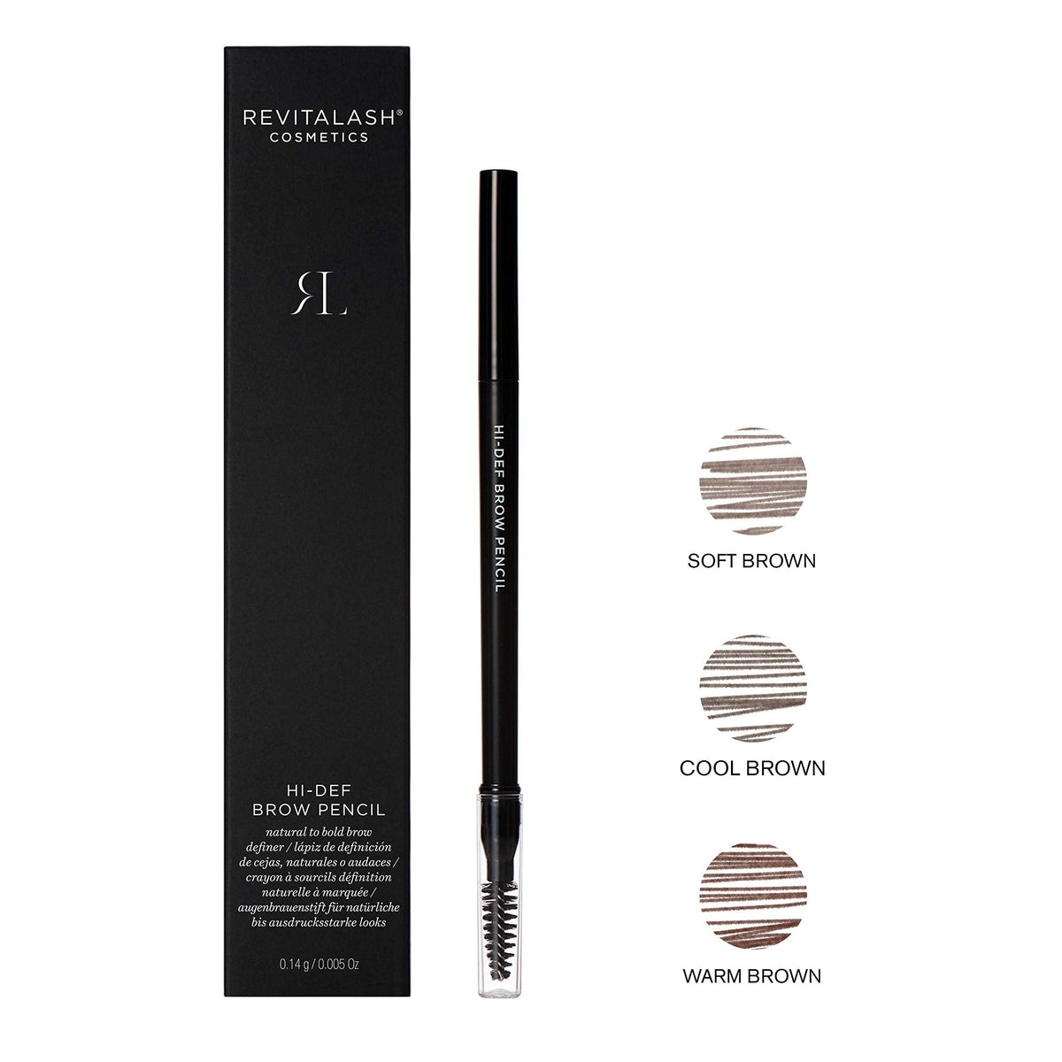 RevitaLash Hi-Def Brow Pencil Soft Brown demonstrates easy stroke application