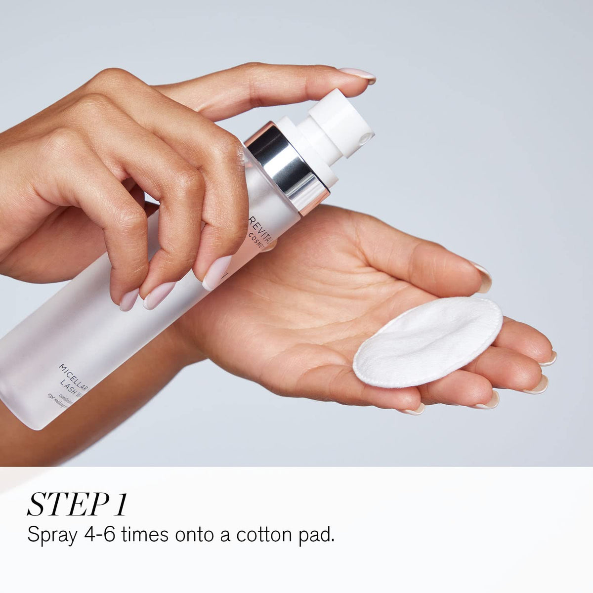 Pump-cap bottle ready for easy daily eye makeup removal.