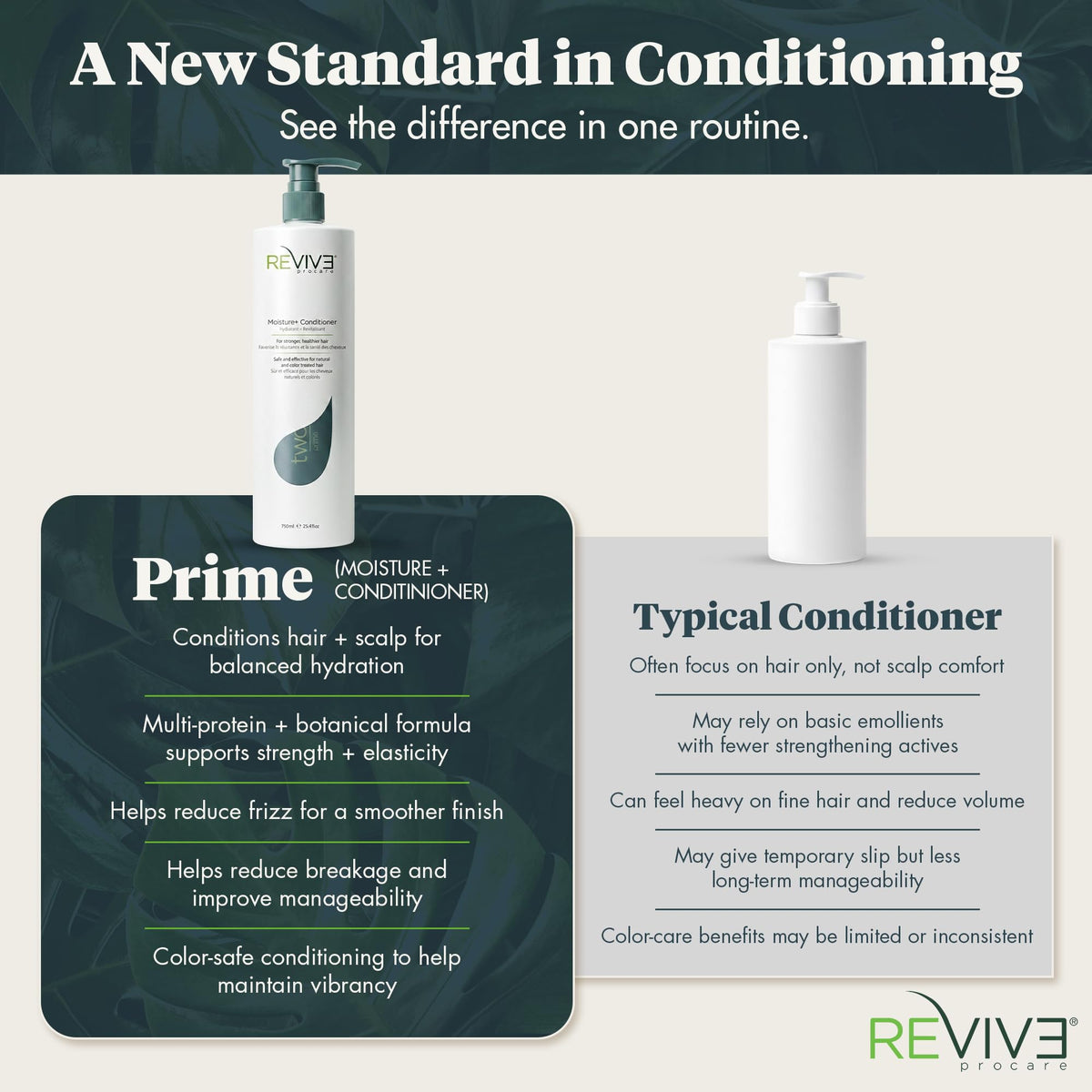 Reviv3 Procare Prime Moisture+ scalp care scene showing balanced environment
