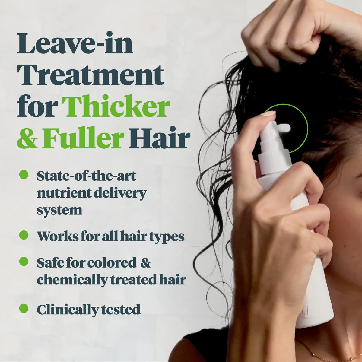 REVIV3 PROCARE TREAT ingredients closeup showcases peptides and botanical extracts for scalp support.
