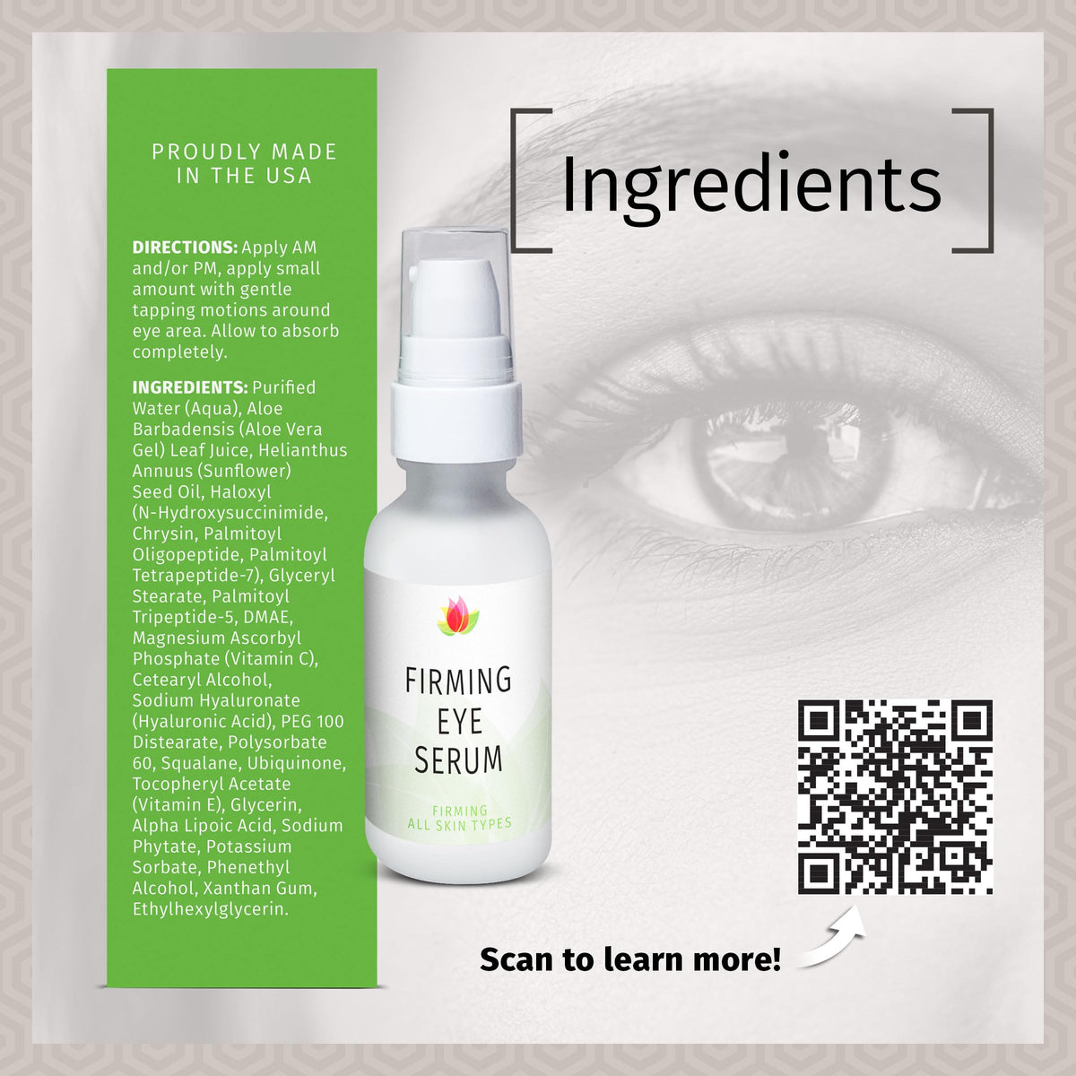 Reviva Labs DMAE and peptide blend close-up signals smoothing potential.