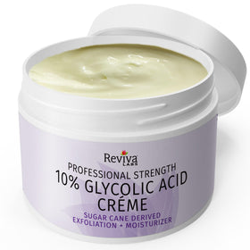 Reviva Labs glycolic creme forearm swatch showing even tone.