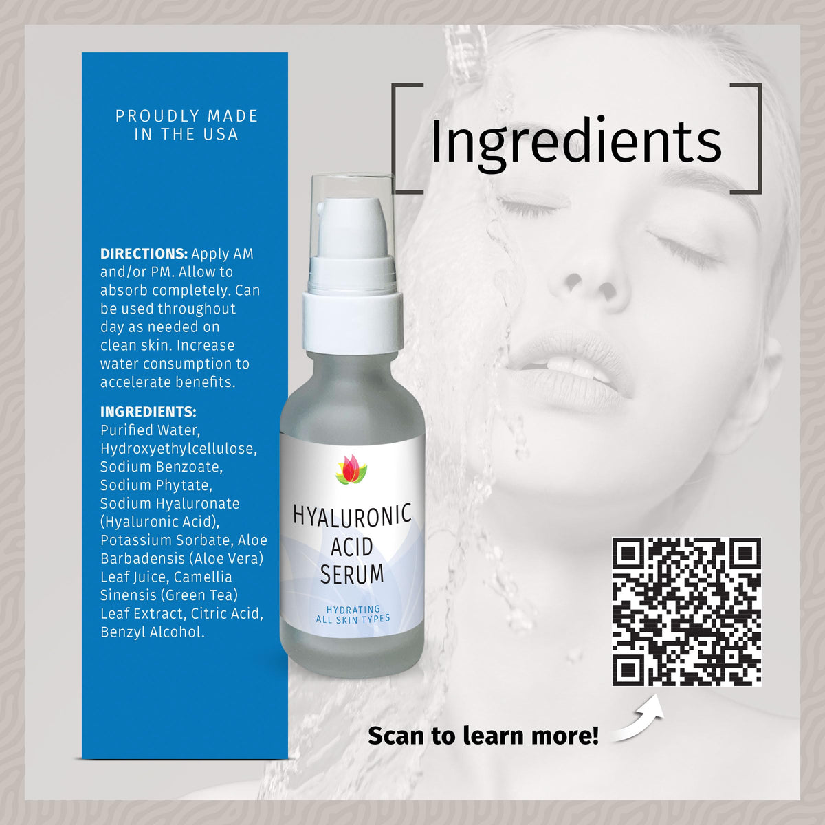 Reviva Labs Hyaluronic Serum application step emphasizes fast absorption
